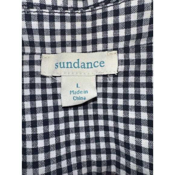 Sundance Cotton/Linen Blend Gingham With Embroidered Flowers Blazer Size Large - Picture 4 of 5